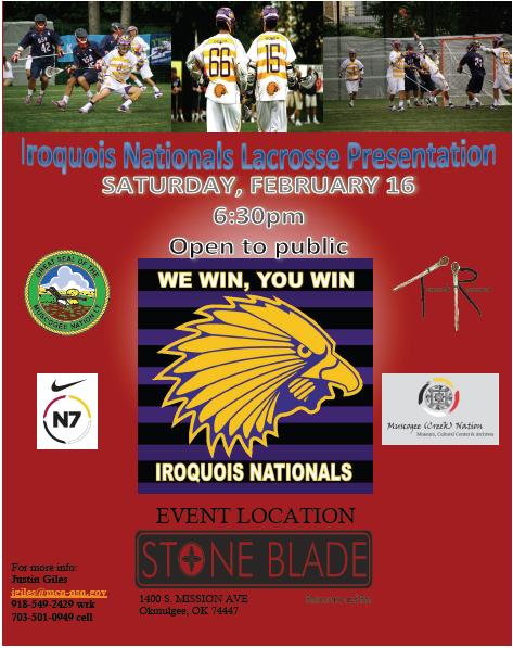 Iroquois Lacrosse Presentation at Stoneblade on February 16, 2013.