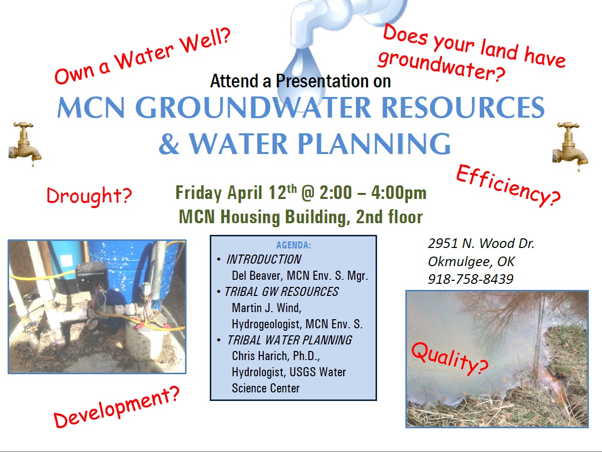 MCN GROUNDWATER RESOURCES & WATER PLANNING PRESENTATION